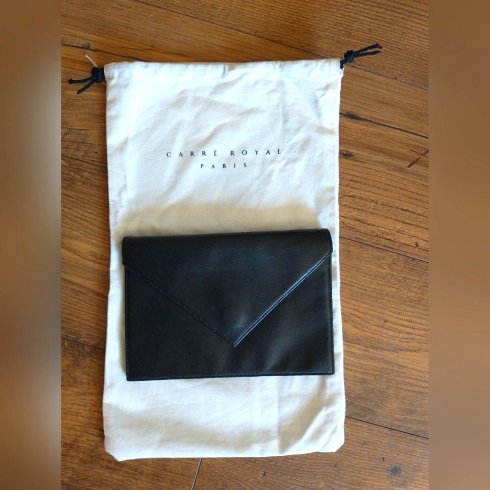 Black carré royal clutch